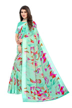 Vamika Green Linen Satin Border Saree | Grocsy