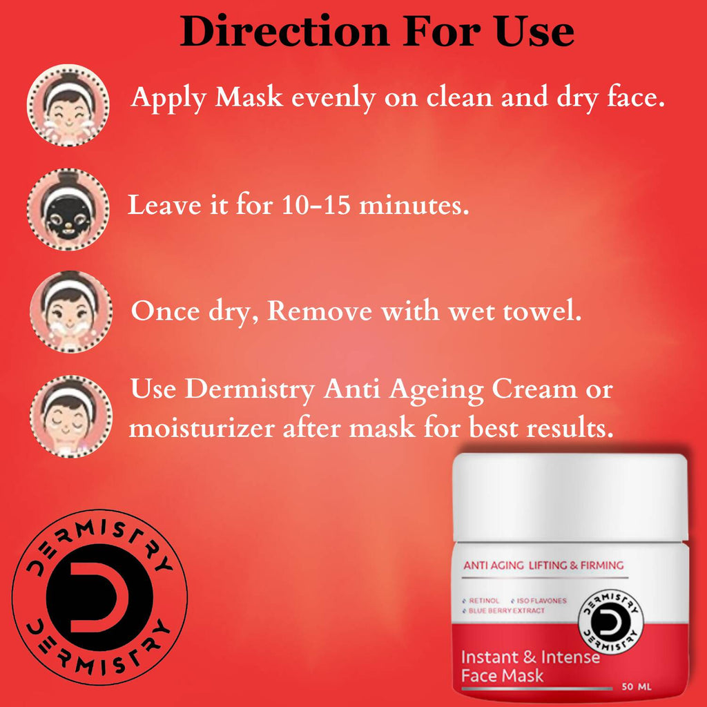 Dermistry Anti Aging Intense Day Cream Sun Block & Instant Intense Face Mask | Grocsy