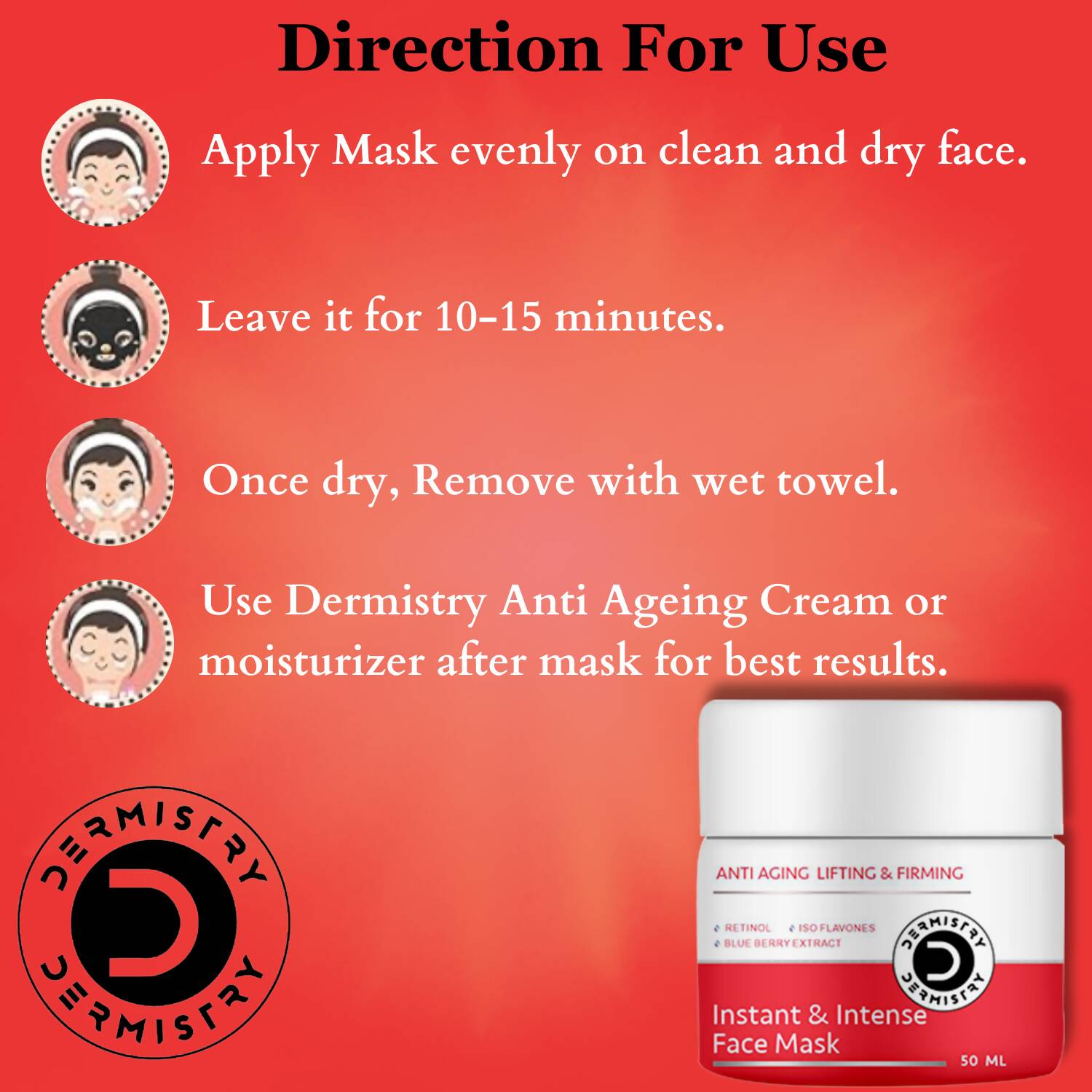 Dermistry Anti Aging Intense Day Cream Sun Block & Instant Intense Face Mask | Grocsy