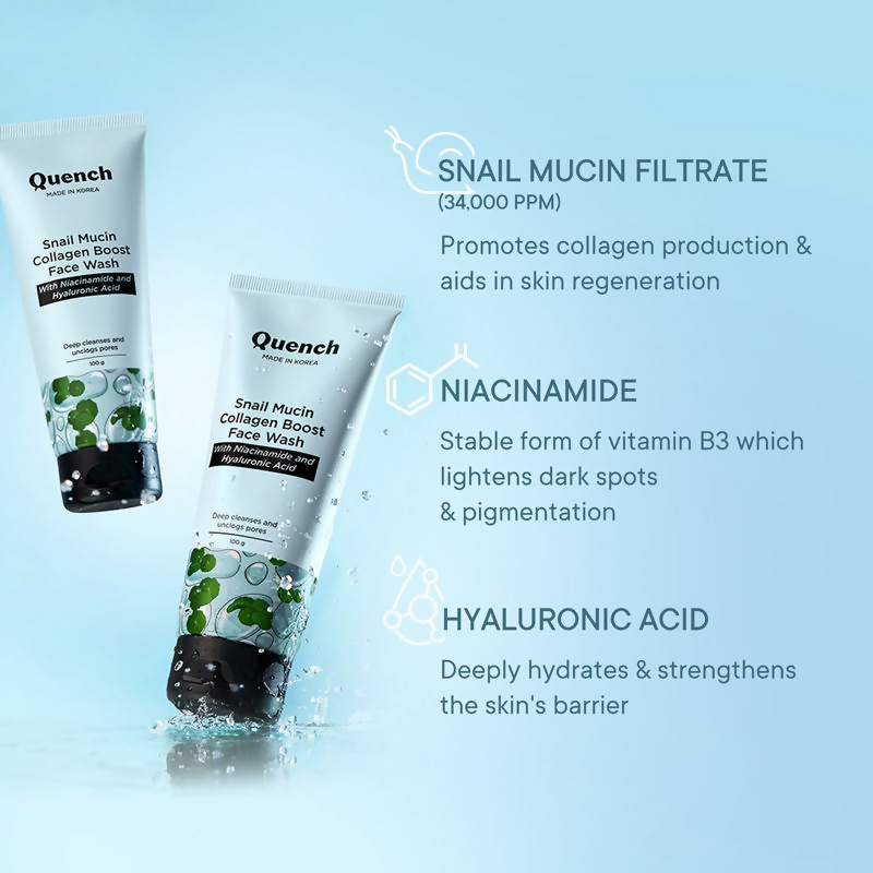 Quench nail Mucin Collagen Boost Face Wash | Grocsy