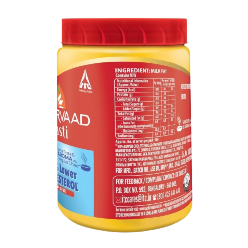 Aashirvaad Svasti 90% Lower Cholesterol Ghee | Grocsy