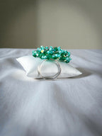 Inhanns Rang-E-Roshan Adjustable Ring – Handmade Crystal Statement Ring - Sea Green | Grocsy