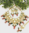 Joban Fashion Hand Made High Quality Gold Plated Base Metal Alloy Kundan Stone Studded Kundan Jewellery Set | Grocsy