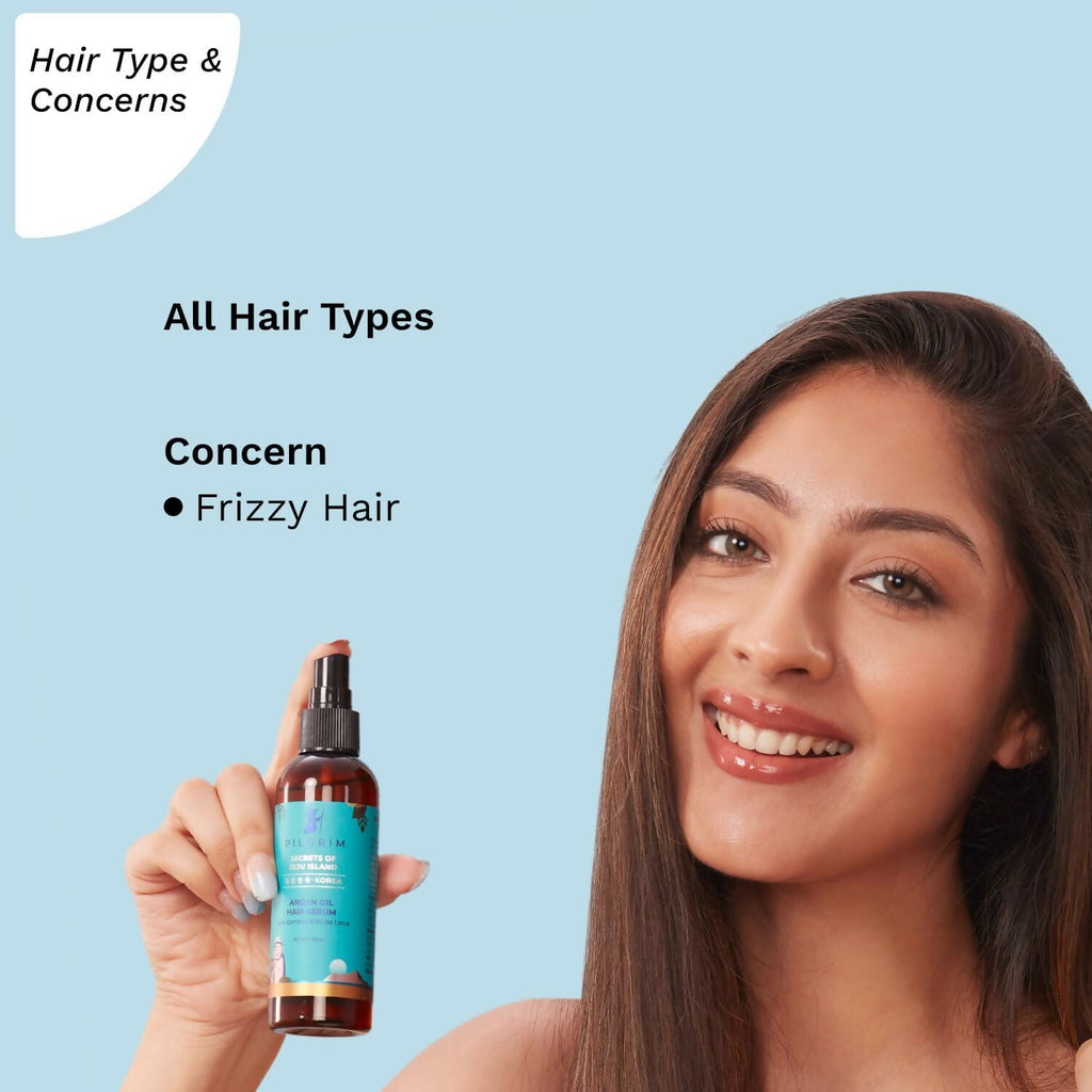 Pilgrim Argan Oil Hair Serum For Dry Frizzy Hair, Hair Smoothing & Soft Hair | Grocsy