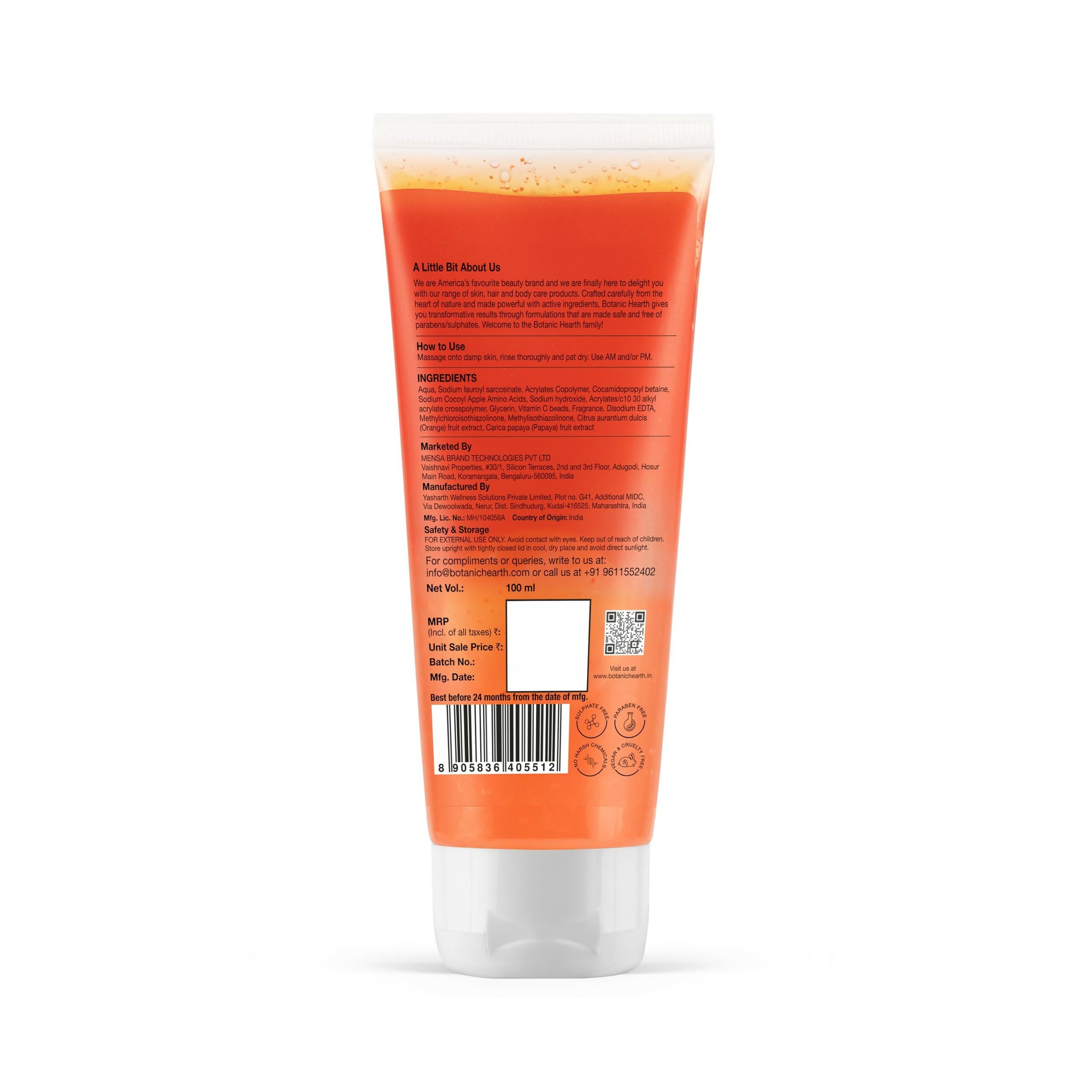 Botanic Hearth Vitamin C & Papaya Cleanser Face Wash For Glowing & Radiant Skin | Grocsy