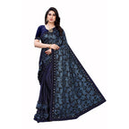 Vamika Blue Lycra Designer Saree (Niya Blue) | Grocsy