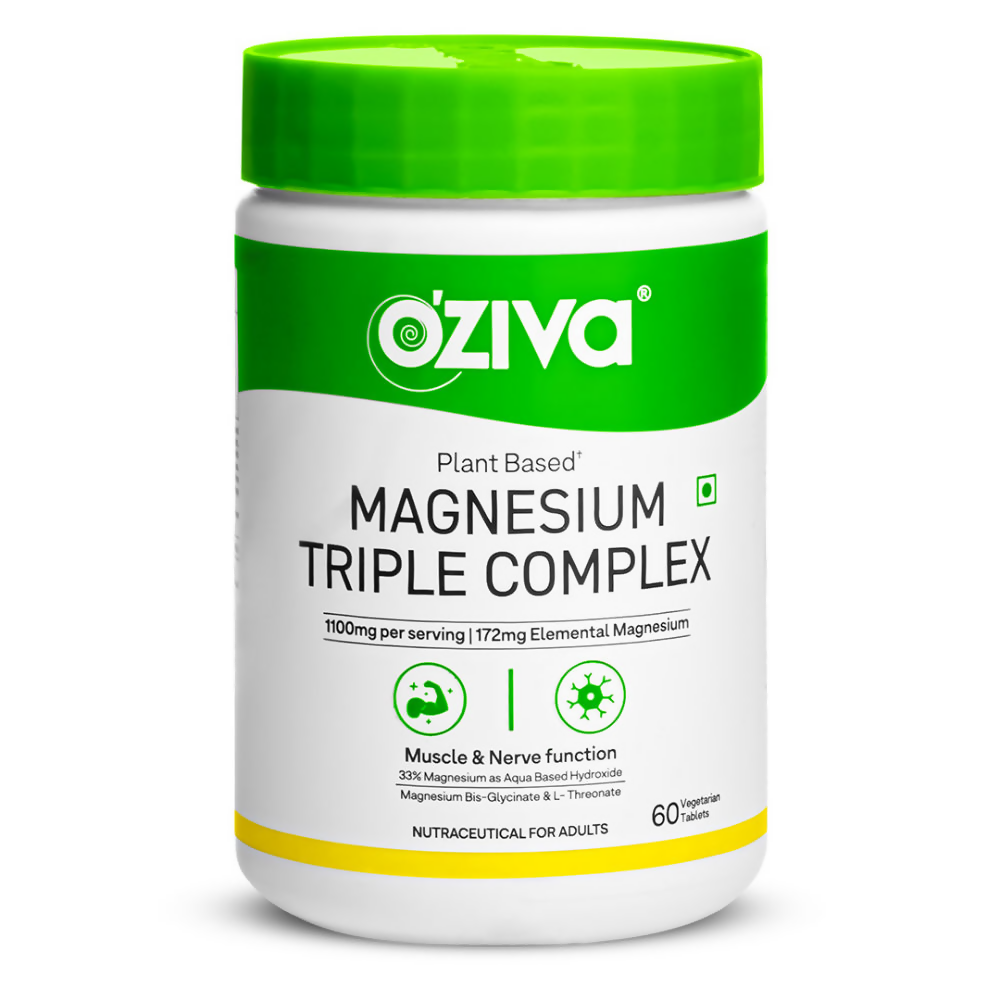 Oziva Plant Based Magnesium Triple Complex Tablets | Grocsy