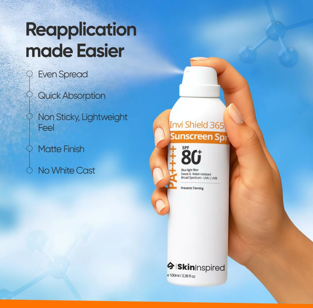 SkinInspired Invi Shield 365 Body Sunscreen Spray SPF 80+ PA++++ Ultra-Light | Grocsy