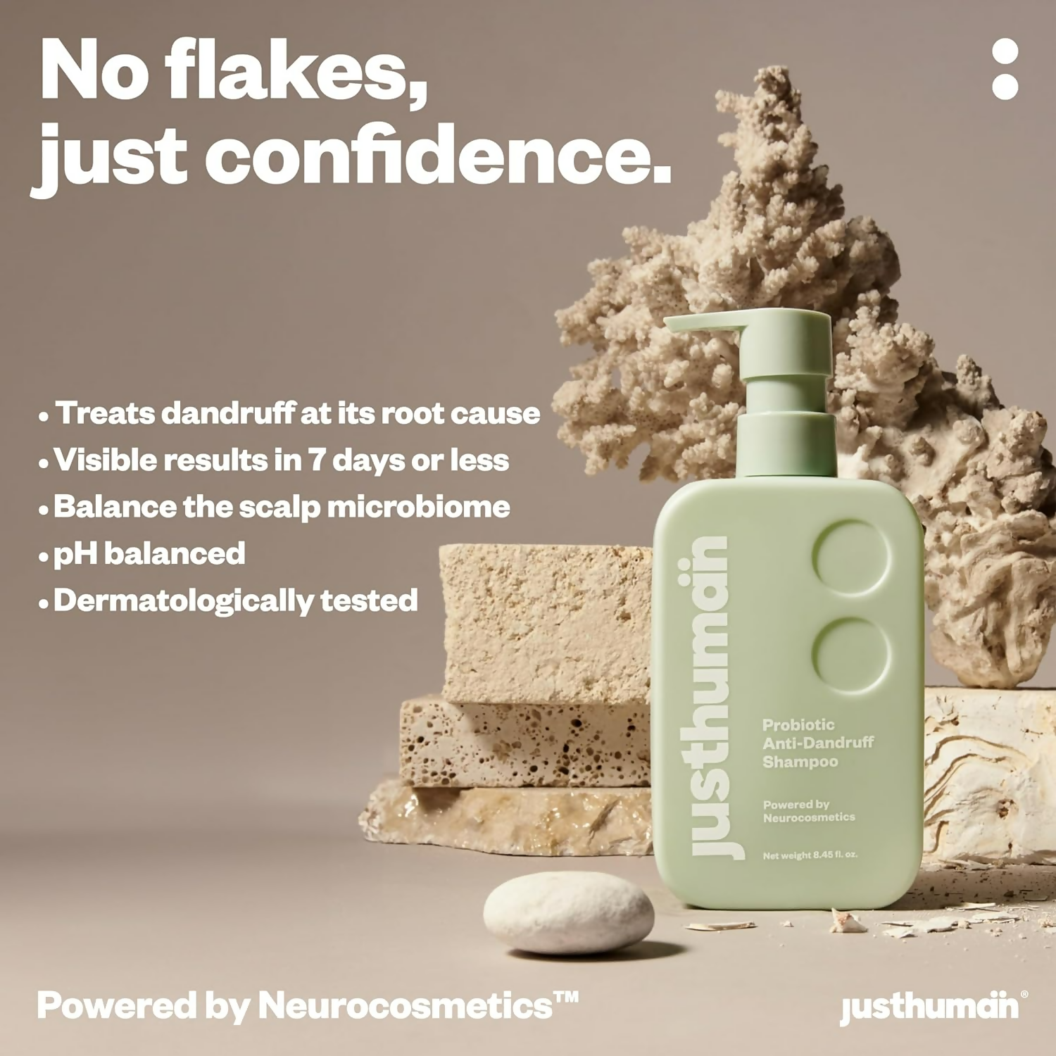JustHuman Probiotic Anti Dandruff Shampoo | Grocsy