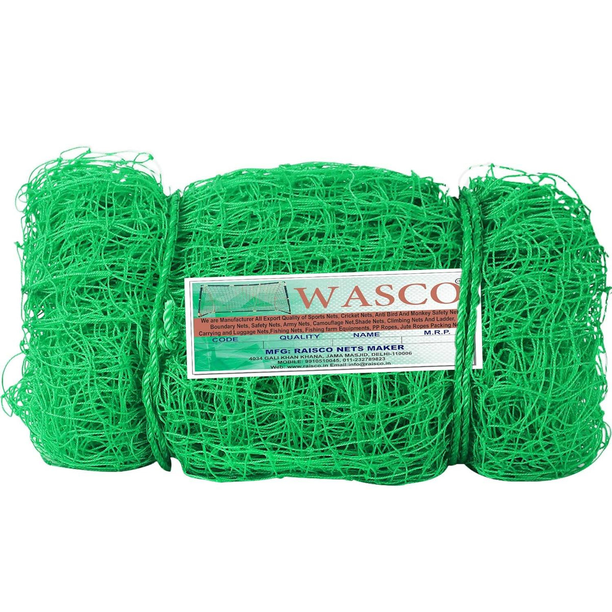 Wasco Nylon 10X10 Foot Cricket Net (Green) | Grocsy