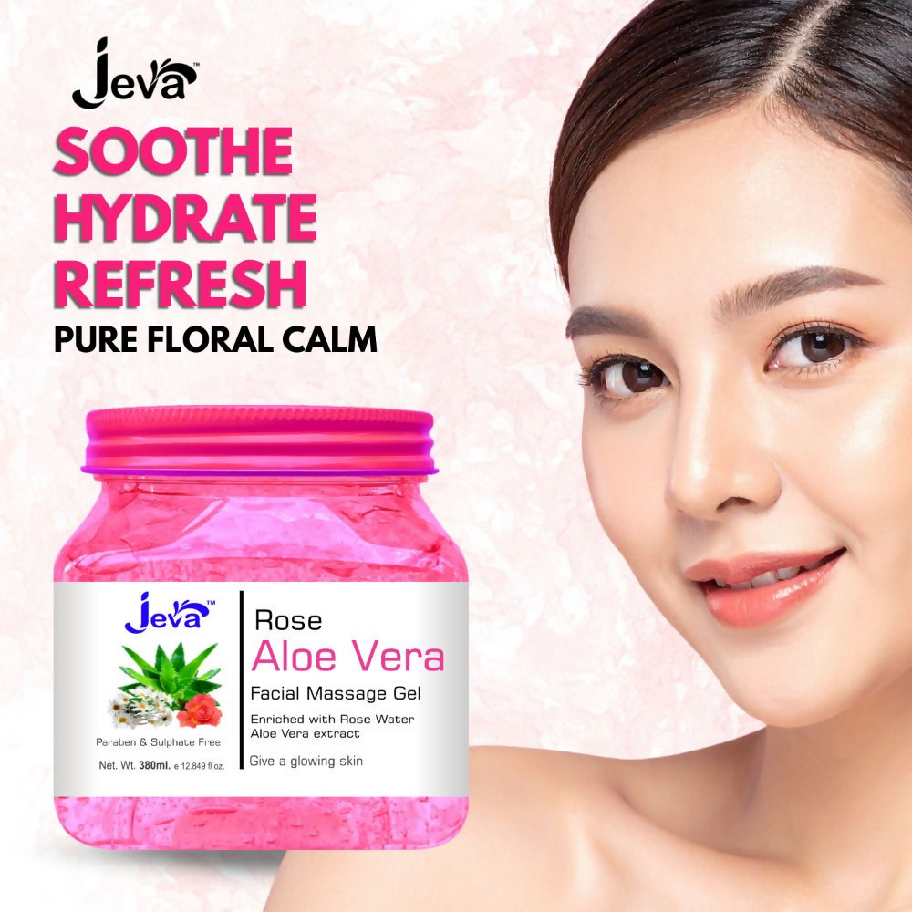 Jeva Rose and Aloe Vera Facial Massage Gel | Grocsy