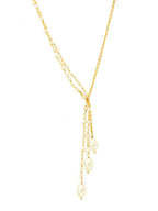 Beaded Pearl Drop One-Sided Layered Necklace - Ruby Raang | Grocsy