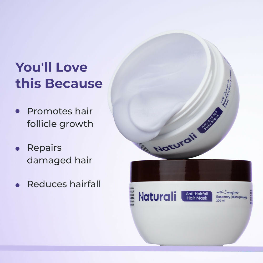 Naturali Anti-Hairfall Hair Mask With Rosemary, Ginseng & Biotin | Grocsy