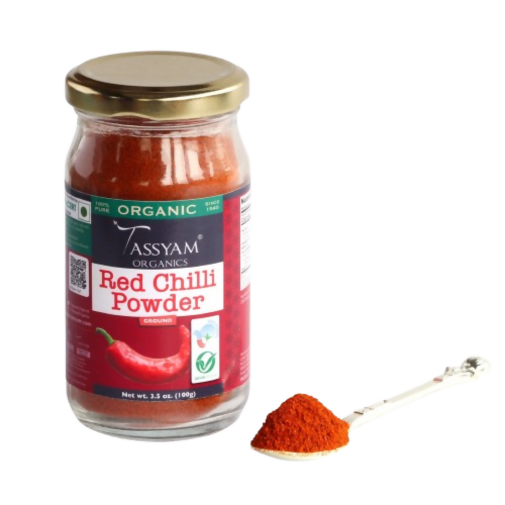 Tassyam Organics Certified 100% Organic Red Chilli Powder | Grocsy