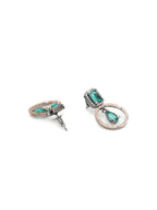 Stone kundan earrings (green) - Ruby Raang | Grocsy