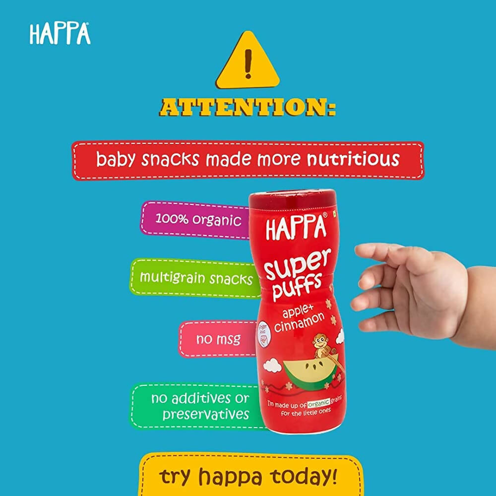Happa Organic Multigrain Super Puffs Combo Of 4 (8 Months+) | Grocsy