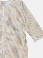Ahalyaa Poly Silk Gold Printed Straight Kids Kurta With Palazzo For Girls | Grocsy