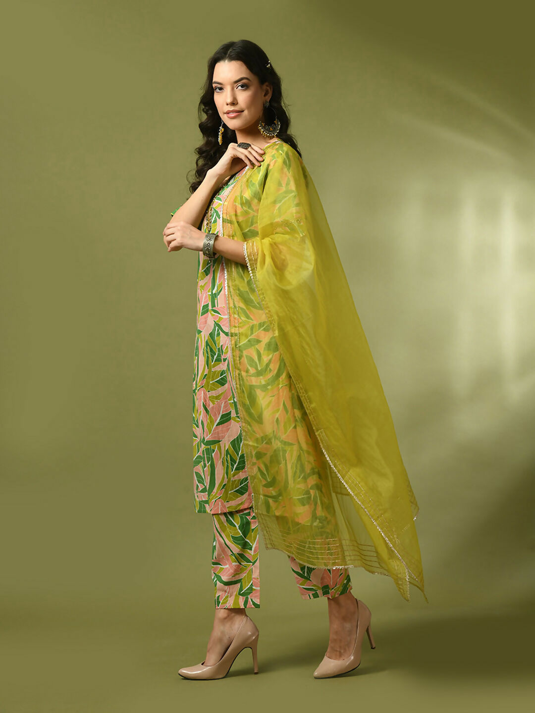 Myshka Women's Multi Printed Cotton Straight Party Kurta Set With Dupatta | Grocsy