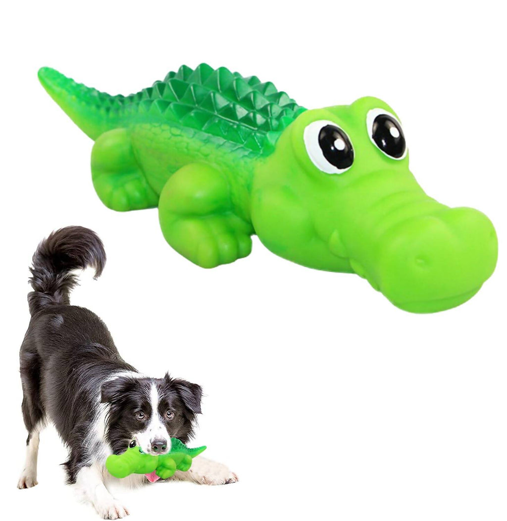 Sage Square Durable Interactive Dog Squeaky Crocodile Toy (Random Color) | Grocsy