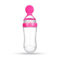 Goodmunchkins Silicone Spoon Food Feeder Silicone Bottle for Babies-Pink | Grocsy