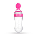 Goodmunchkins Silicone Spoon Food Feeder Silicone Bottle for Babies-Pink | Grocsy