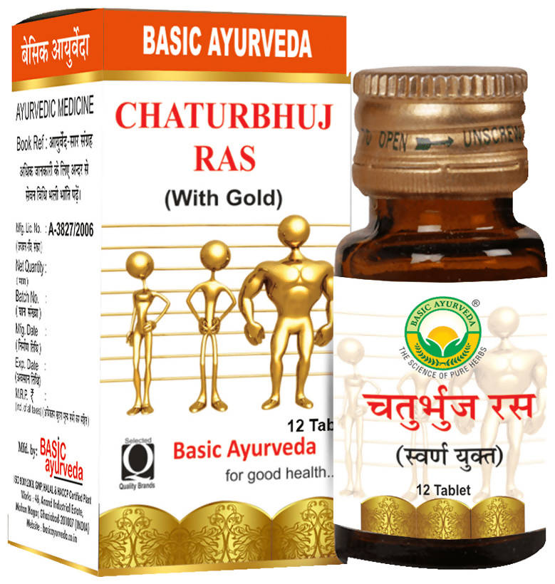Basic Ayurveda Chaturbhuj Ras (with Gold) Tablet | Grocsy