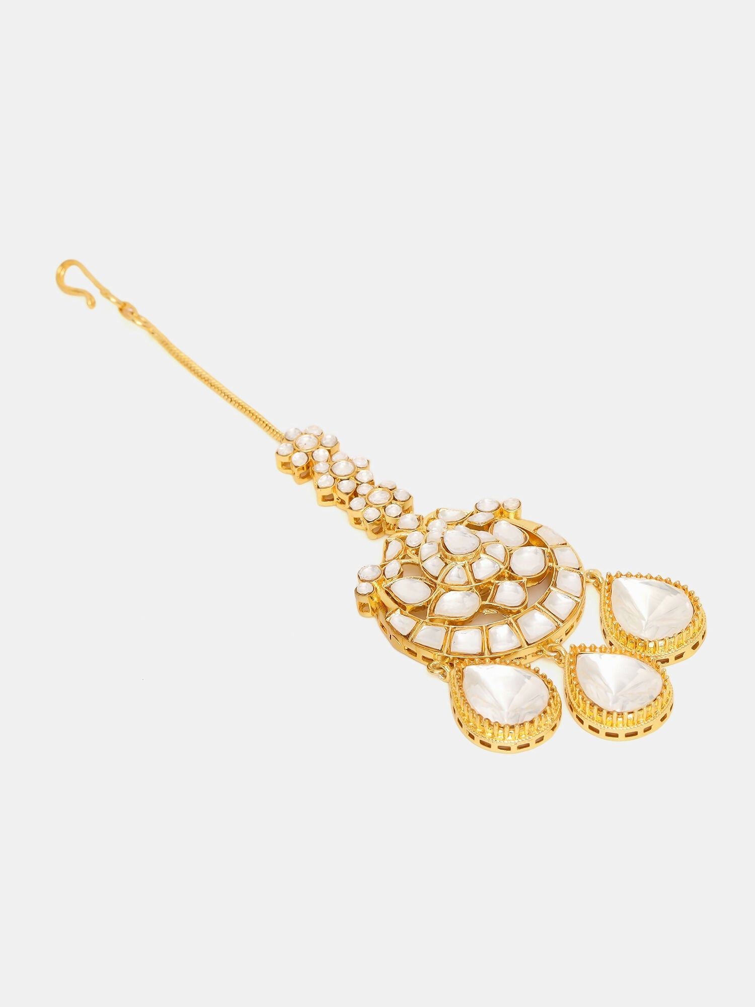 Ruby Raang 22k Gold Polished Kundan Maang Tikka | Grocsy