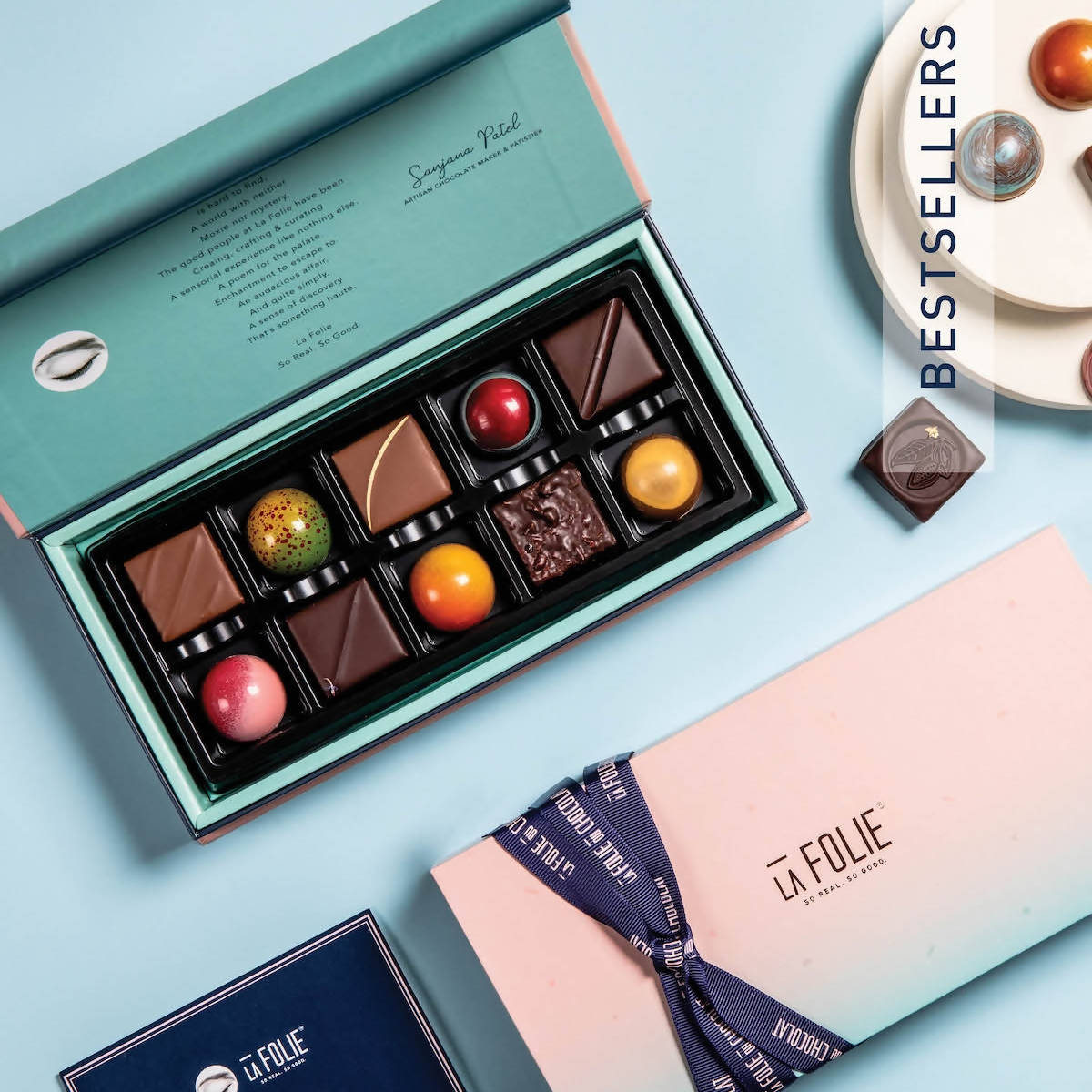 La Folie Box Of 10 - Ganache And Bonbons | Grocsy