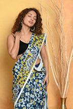 Very Much Indian Handblock Printed Cotton Saree With Natural Dyes | Grocsy