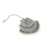 Diamond and Pearl Maang Tikka- Ruby Raang | Grocsy