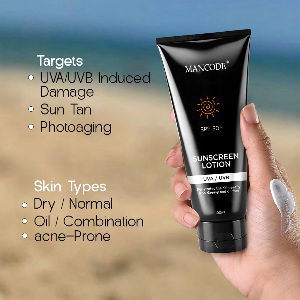 Mancode SPF 50+ Face Sunscreen Lotion | Grocsy