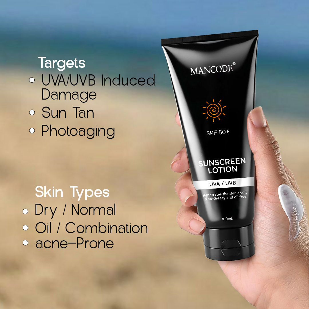 Mancode SPF 50+ Face Sunscreen Lotion | Grocsy