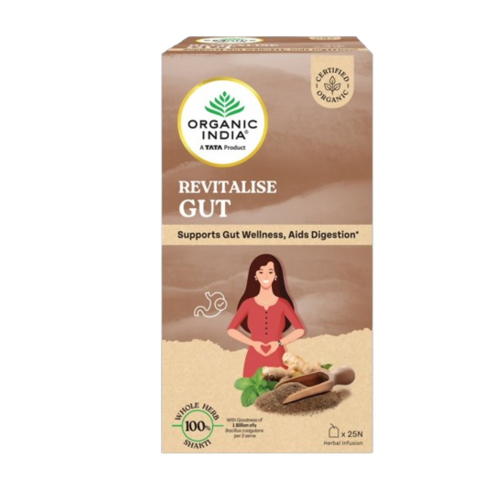 Organic India Revitalise Gut Tea Bags | Grocsy