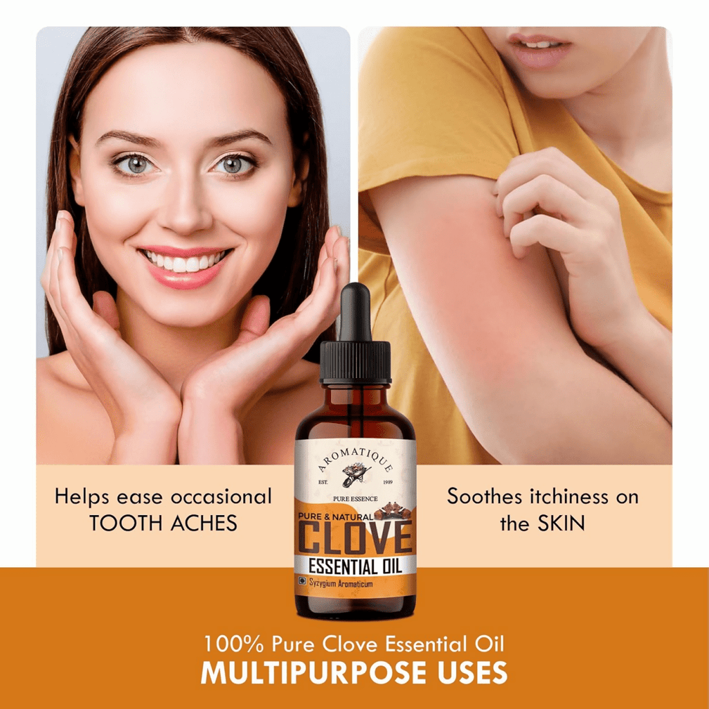 Aromatique Pure Clove Oil For Teeth Pain- Natural Aromatic Essence | Grocsy