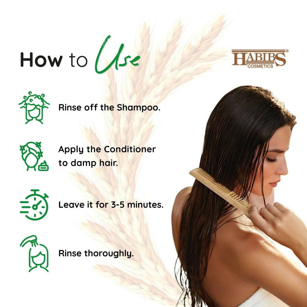 Habibs Professional Hair Conditioner Nourishing For Smooth & Straight Frizz-Free Hair, With Wheat Germ Oil Vitamin E & Tea Tree Oil Enriched | Grocsy
