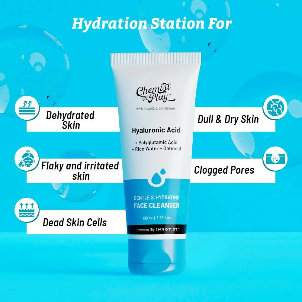 Chemist at Play Gentle & Hydrating Face Cleanser with Vitamin E, Rice Water & Oatmeal, Removes Excess Oil & Dirt | Grocsy