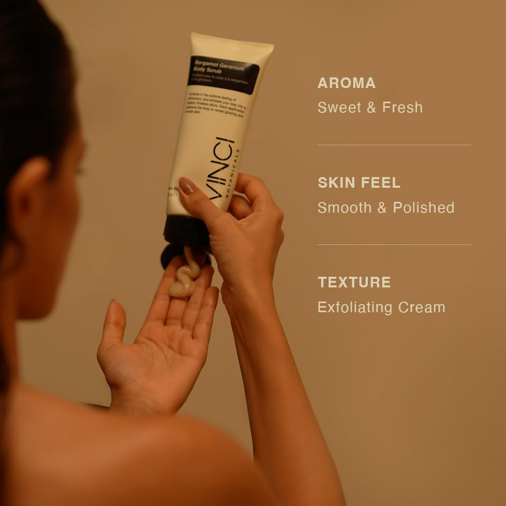 Vinci Botanicals Bergamot Geranium Body Scrub | Grocsy