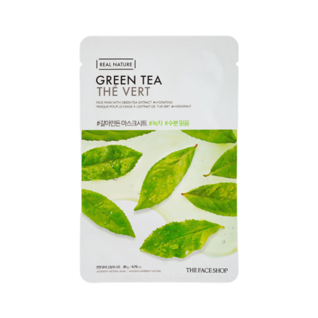 The Face Shop Real Nature Green Tea Face Mask - Korean Skincare | Grocsy