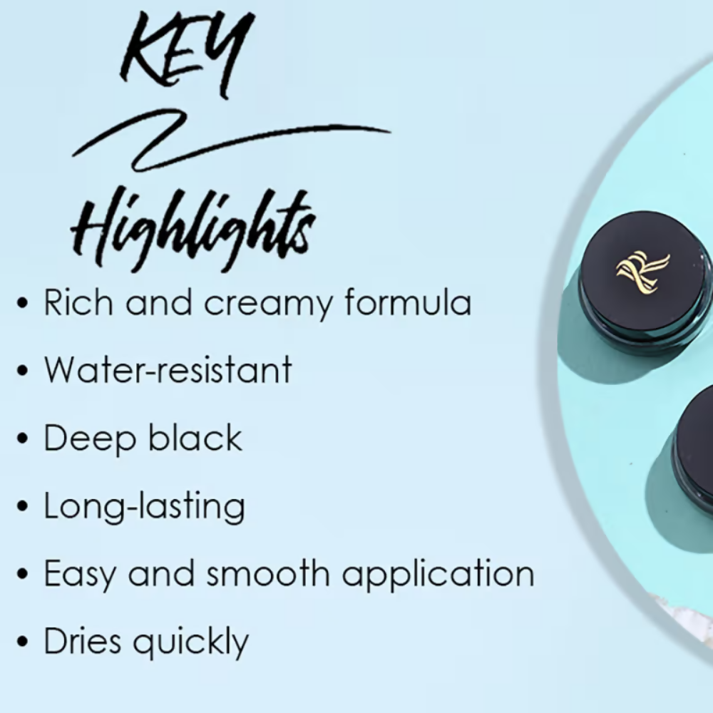 Ronzille 36Hr Waterproof And Smudge Proof Long Wear Gel Eyeliner With Brush - Black And Brown | Grocsy