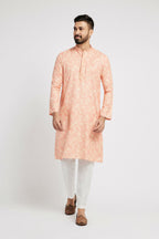 Ethnic India Peach Men's Kurta | Grocsy