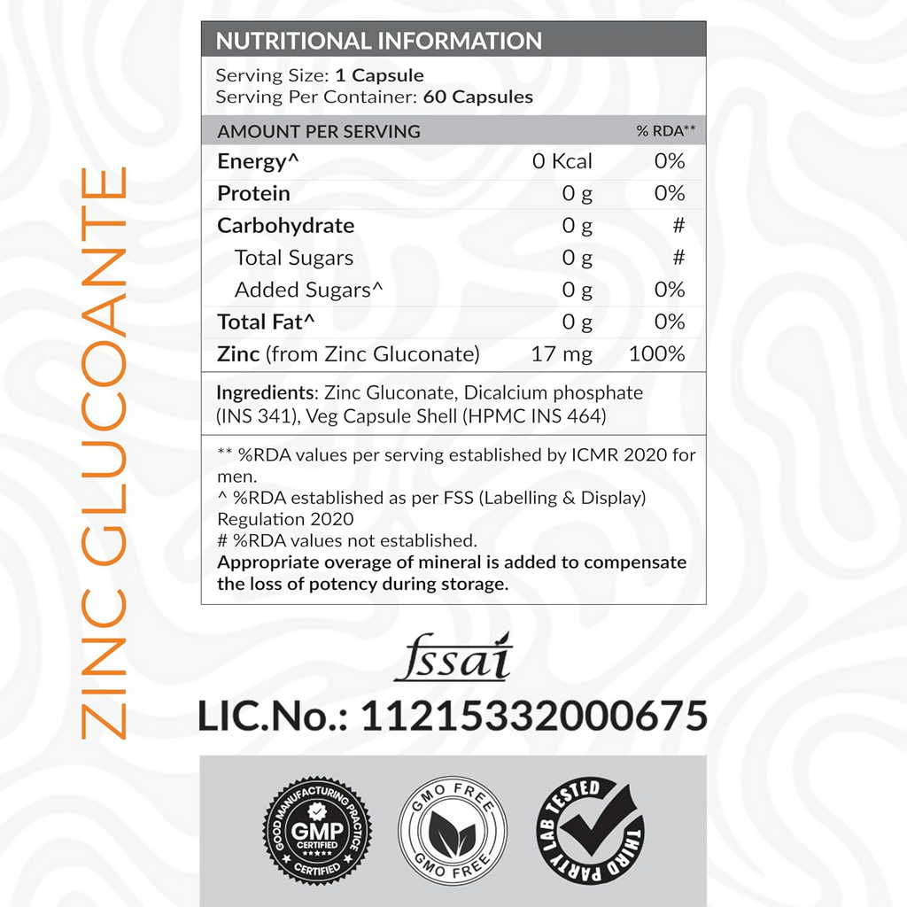 As-It-Is Nutrition Atom Zinc Gluconate Veg Capsules | Grocsy
