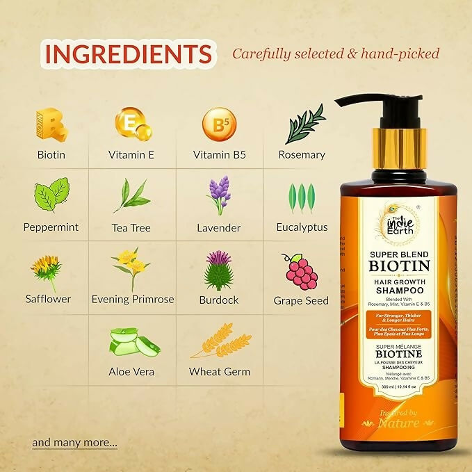 The Indie Earth Rosemary Mint Biotin Hair Shampoo | Grocsy
