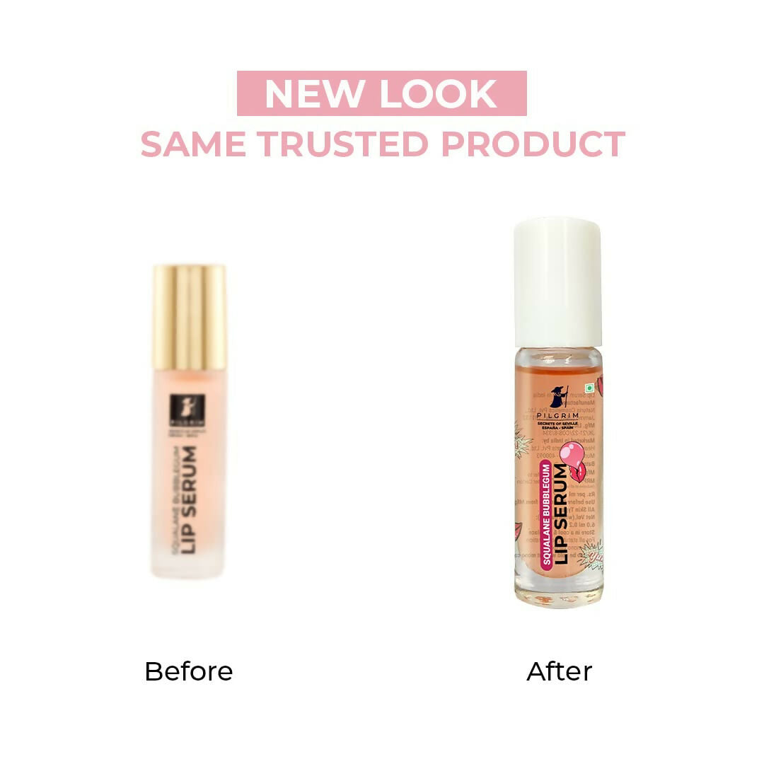 Pilgrim Spanish Lip Serum (Bubblegum) with Roll-on For Visibly Plump Lips, Hydrating Lip Serum For Dark Lips | Grocsy