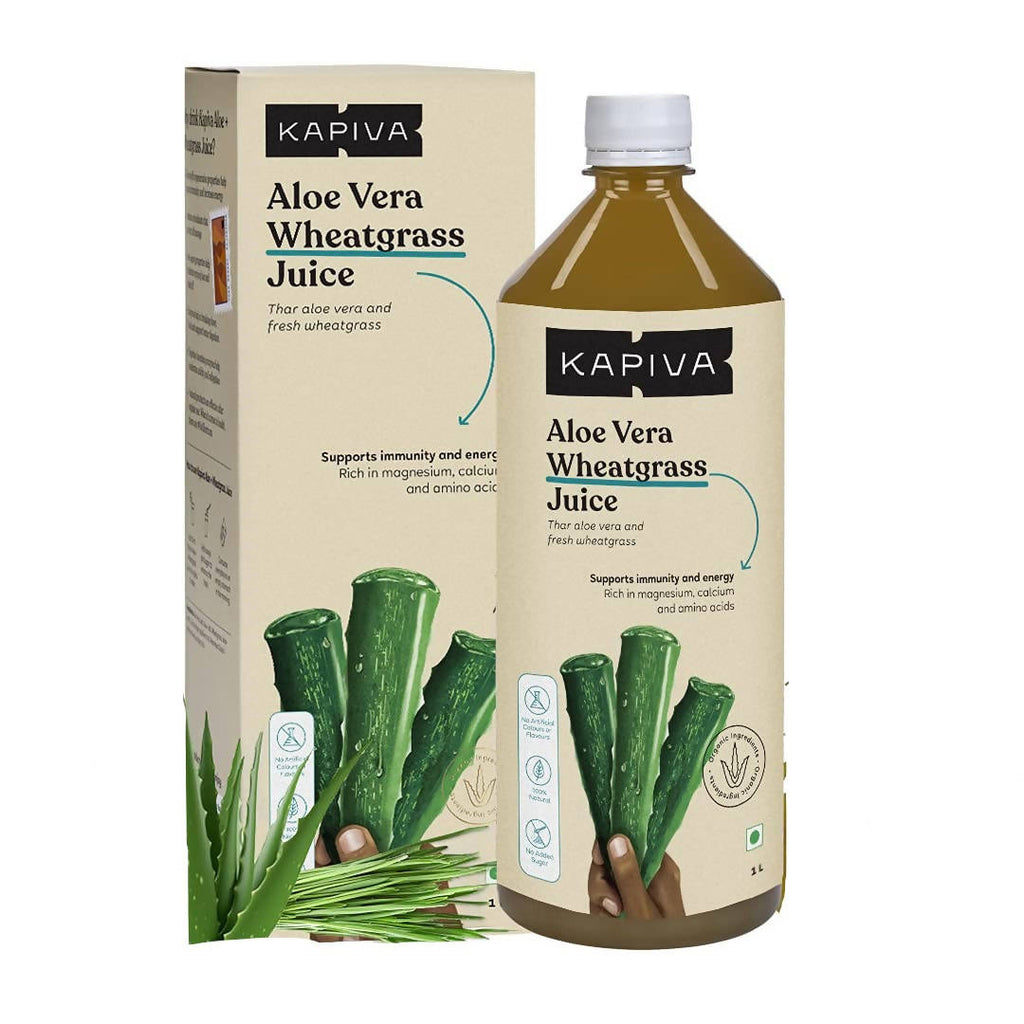 Kapiva Ayurveda Aloe Vera + Wheatgrass Juice | Grocsy