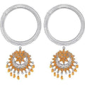 MS Fashion India Silver Bangles With Orange Design Hangings | Grocsy