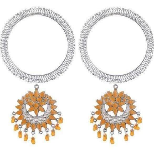MS Fashion India Silver Bangles With Orange Design Hangings | Grocsy