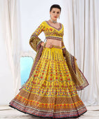 Wedding Designer Yellow Chinon Lehengha Choli - Anbazaar | Grocsy