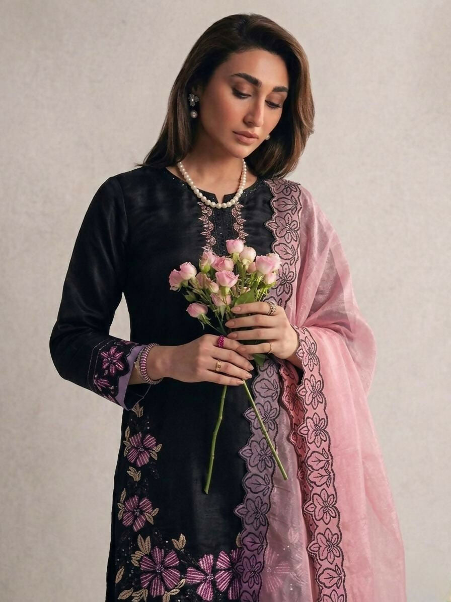 Teeya Creation Women's Fancy Stylish Heavy Embroidery Sequence Work With Rivet Moti Work Peach Kurta Set | Grocsy