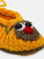 Chutput Kids Woollen Hand Knitted Cartoon Detailed Booties - Yellow | Grocsy