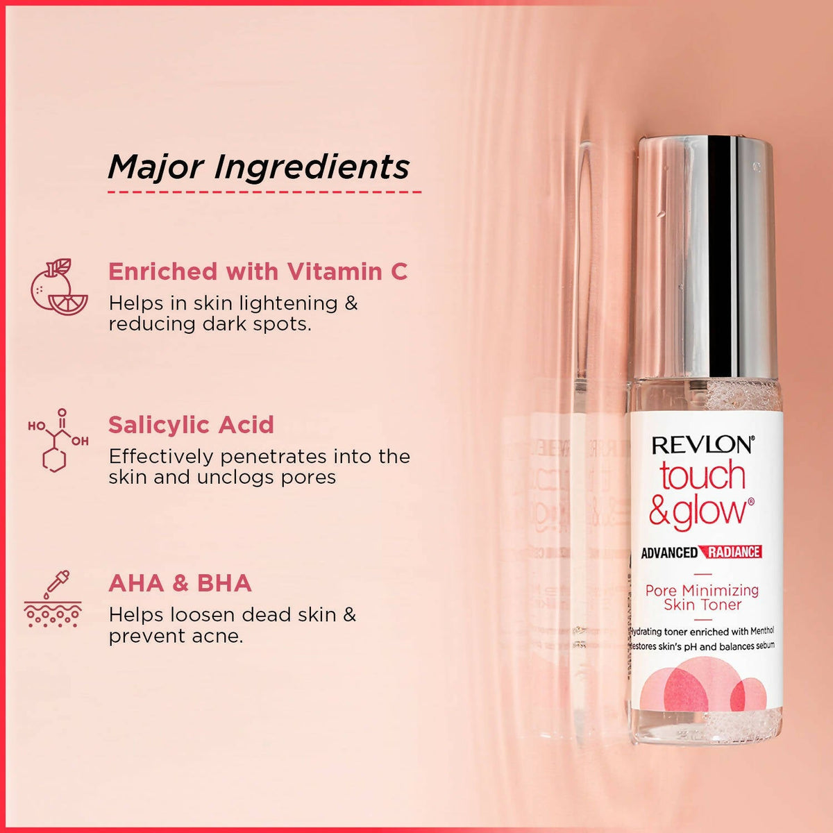 Revlon Touch & Glow Advanced Radiance Pore Minimizing Skin Toner | Grocsy